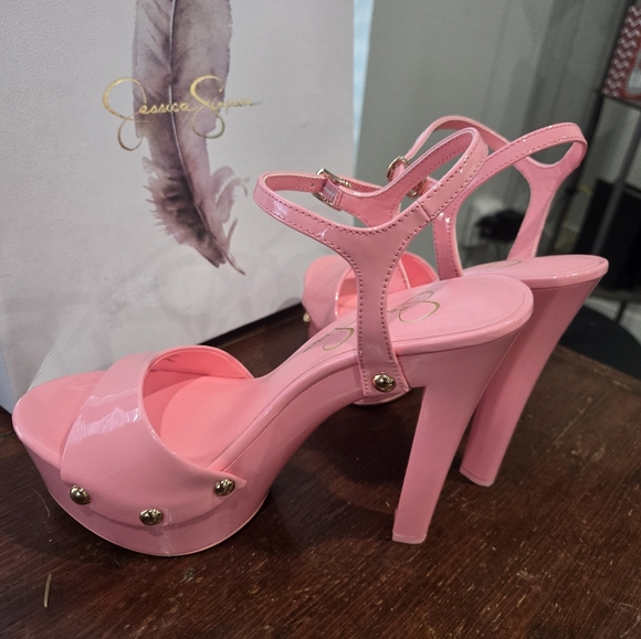 Jessica Simpson Light Pink Studded Strappy Heels - Picture 2 of 6